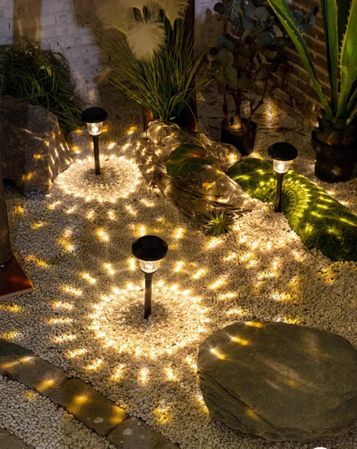Lampada da prato solare in vetro luce giardino paesaggio decorazione inserita percorso lampada monocristallino polisilicio batteria 1000MA