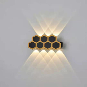 Lampade da parete Led Honeycomb Gold Black Light up and Down Corpo luminoso Lampada Stile di illuminazione Ufficio moderno Rohs Epistar Flusso di ingresso