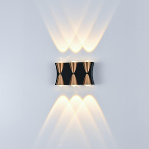 Lampada da parete a LED da 6W Lampada da esterno impermeabile IP65 Lampada da parete per interni bianca nera dorata Lampada da parete su e giù Lampada a LED moderna