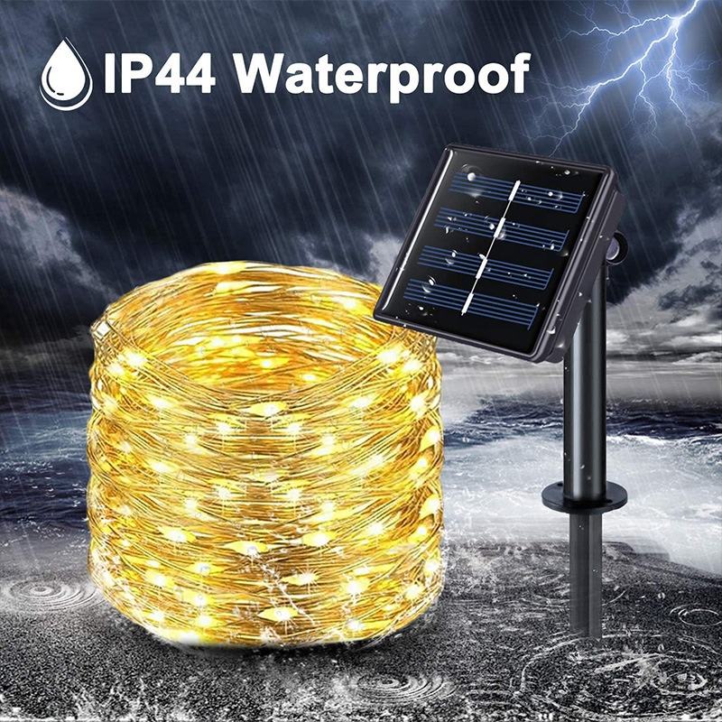 Luci natalizie a stringa solare Luci natalizie da 200 m Ghirlanda esterna impermeabile Lampada a energia solare Natale per la decorazione del giardino.