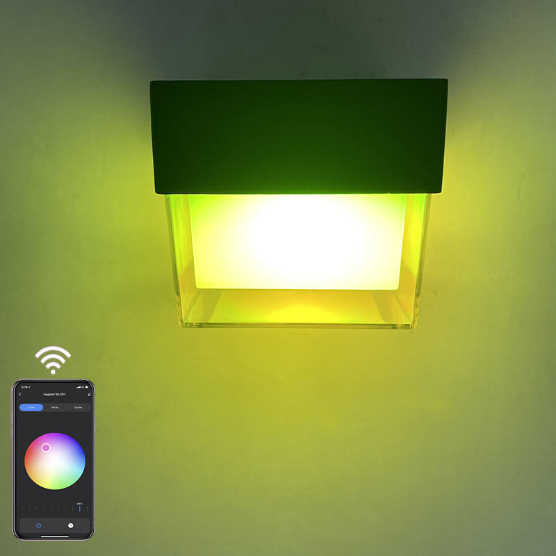 2023 Tuya APP Controle Lampada da parete intelligente a LED IP65 Lampada da parete decorativa alla moda colorata impermeabile