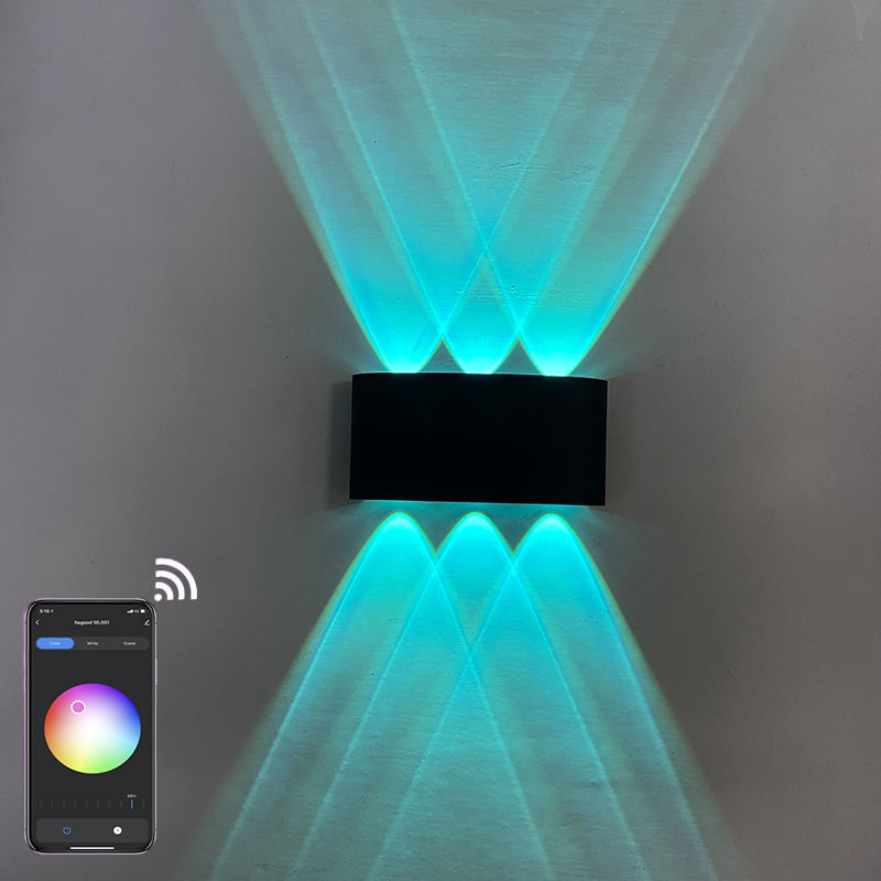 Applique da parete per interni Telecomando APP Lampada da parete a LED dimmerabile compatibile con Bluetooth RGBW Utilizzato per decorazioni natalizie AC85-265V