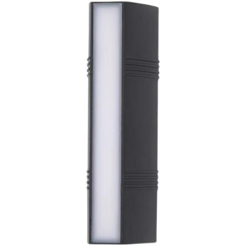 Moden Lampada da parete per esterni impermeabile PIR Sensore di movimento Applique da parete Portico da giardino Porta frontale in alluminio nero Striscia lunga