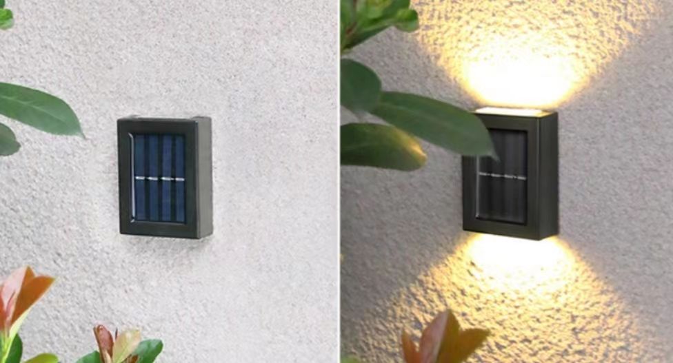Lampada da parete solare Lampada intelligente Lampada da parete impermeabile per esterni Lampada da parete per scale su e giù Lampada da notte a riparo solare