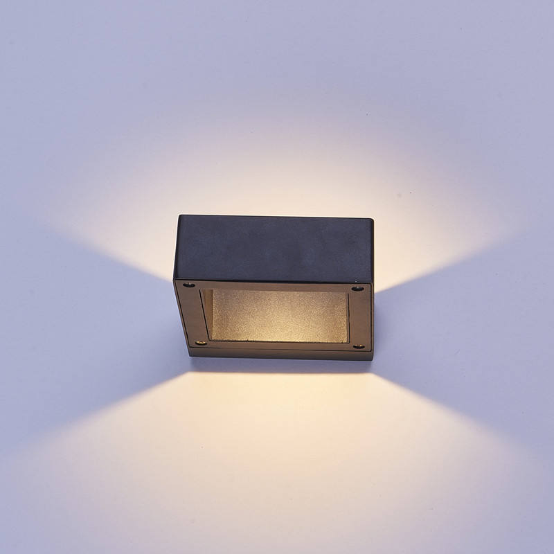 LED Portico Luce Impermeabile Esterna 6W 12W Lampada da parete in alluminio nero Giardino Cortile Corridoio Balcone Sconce Light AC110V / 220V