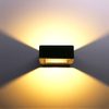 LED Portico Luce Impermeabile Esterna 6W 12W Lampada da parete in alluminio nero Giardino Cortile Corridoio Balcone Sconce Light AC110V / 220V