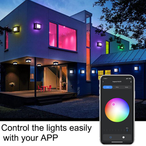 Applique Hagood RGBW LED-Wandleuchte Applique da esterno di alta qualità Wifi Lampada da parete impermeabile che cambia colore grazie alla lampada per app intelligente buona