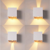 Lampada da parete con sensore di movimento per applique da esterno a led spazzolato da 12W Lampada da parete IP65 a cubo
