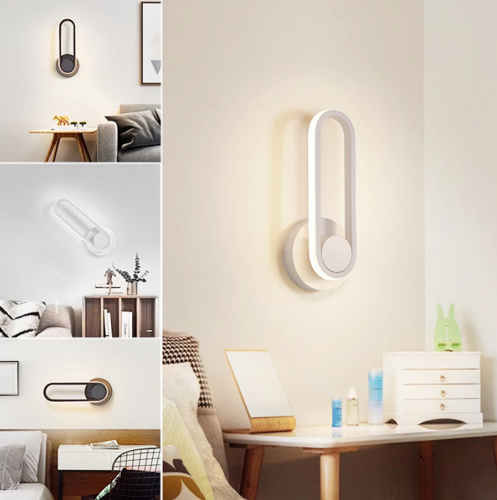 Lampada da parete girevole per camera da letto Touch Comodino per interni Soggiorno Applique da parete a LED Apparecchio per scale Lamparas decorative Hagood