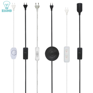 Cavo di linea 303/304/317/301 Cavo di alimentazione dimmer/Interruttore a doppio pulsante Spina europea Cavo per lampadina a LED/Luce da tavolo Luminary USA