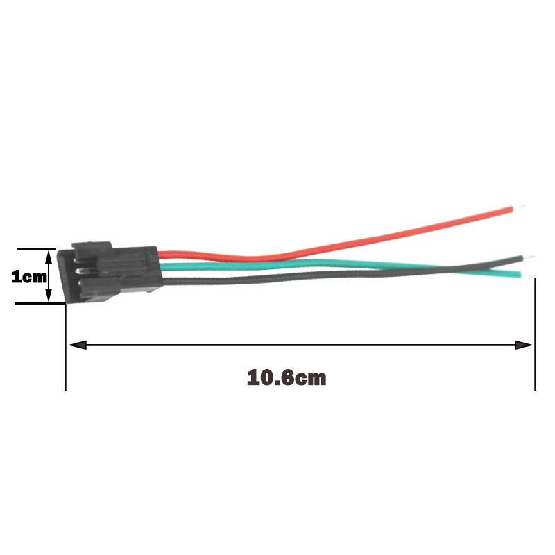 JST SM 3 Pin/testa Maschio a Femmina Spina/Connettore Rapido Cavo per Striscia LED RGB WS2812B