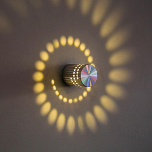 2023 luce notturna a prezzo economico Luci decorative a LED a parete con foro a spirale RGB LED