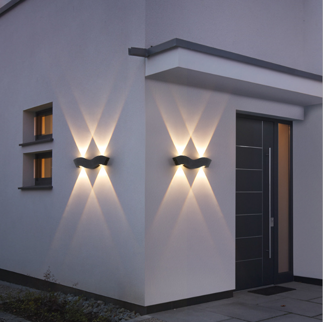 4W Hagood New Beard Lampada da parete Impermeabile IP65 Illuminazione per esterni Su e giù Moderna applique da parete a led
