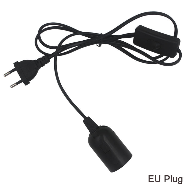 Cavo di alimentazione da 1,8 m Basi per lampada E27 Spina europea con cavo interruttore per lampadina a sospensione LED e27 Supporto per presa a sospensione Hanglamp