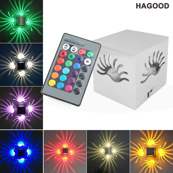 Lampada da parete RGB fantasia in alluminio 3W con controller per la decorazione della galleria d'arte 