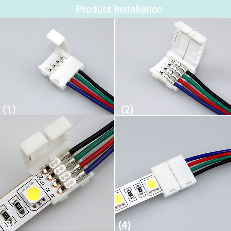 Connettore striscia LED 2 pin 8mm con connessione senza fili Non è necessario saldare / connettore per saldatura per striscia led 3528/5050