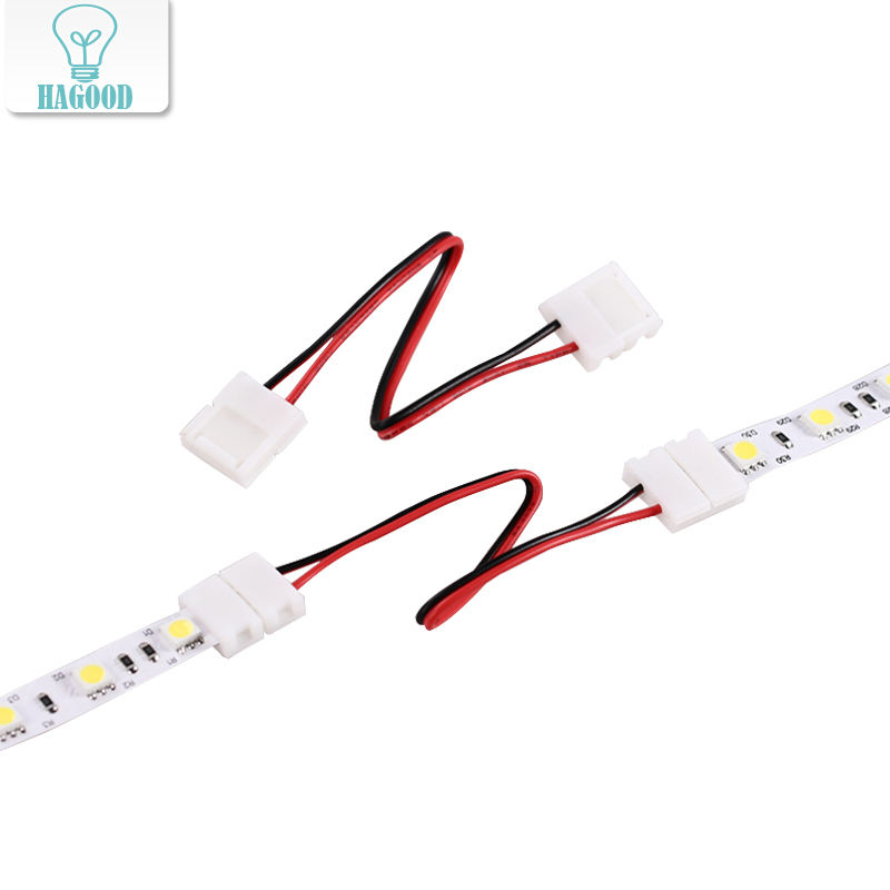 Connettore a doppia striscia LED 2 pin 10mm con connessione senza fili Non è necessario saldare / connettore per saldatura per striscia led 5050/5630