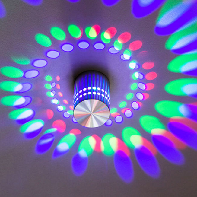 2023 luce notturna a prezzo economico Luci decorative a LED a parete con foro a spirale RGB LED
