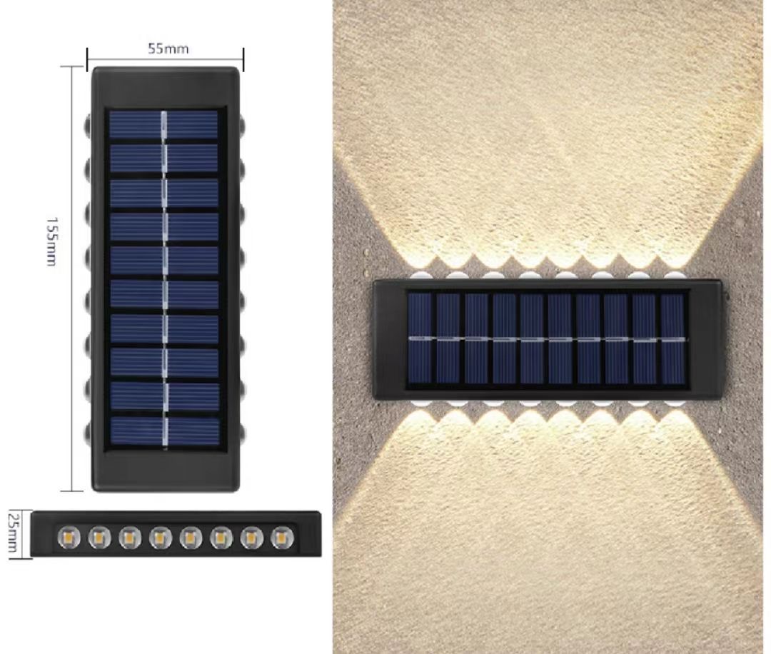Lampada da giardino solare per esterni lampada da parete per la casa decorazione layout parete nuova lampada da parete atmosfera luminosa su e giù