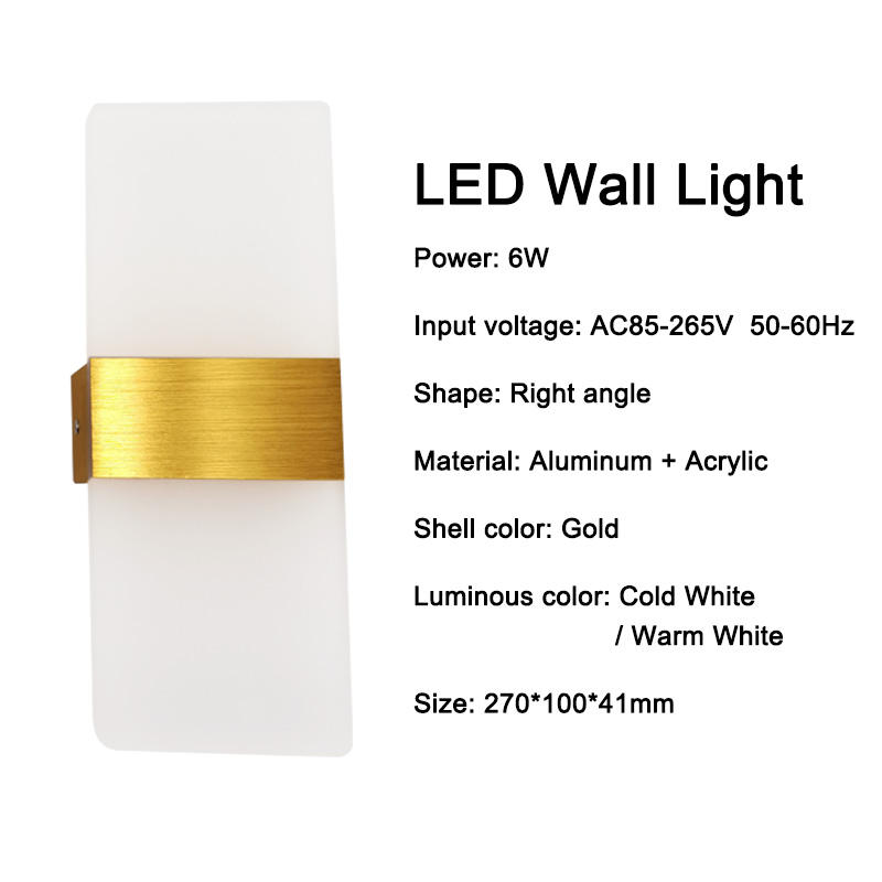 Lampada da parete moderna a LED Lampada da interno minimalista Applique da parete Scala 6W 10W Camera da letto Comodino Soggiorno Illuminazione corridoio di casa