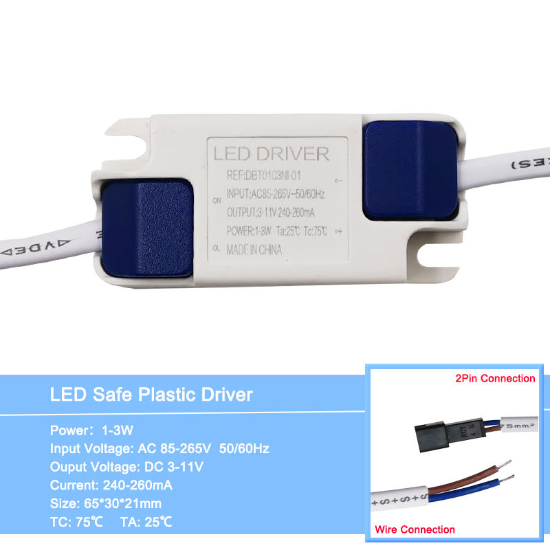 1-36W Sicuro Guscio di Plastica LED Driver Trasformatore di Luce Corrente Costante 300mA Adattatore di Alimentazione per Lampada A Led/Chip