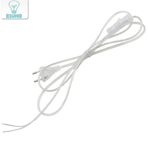 Cavo a 2 linee da 0,75 mm Cavo da 1,8 m On Off Cavo di alimentazione per lampada a LED con interruttore a pulsante Spina UE / USA Commutazione luce Prolunga cavo trasparente