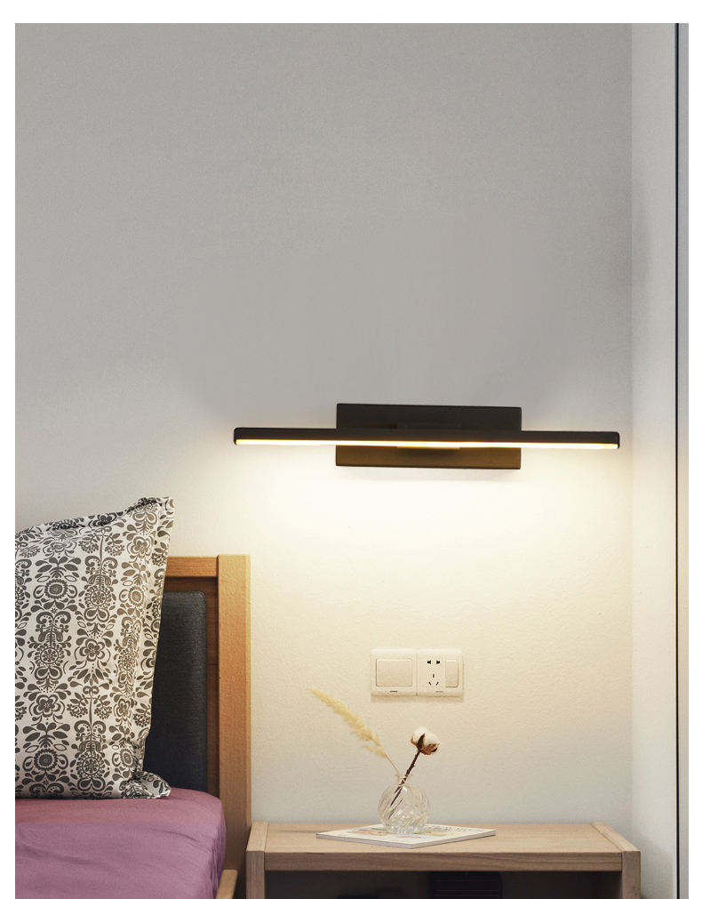 Lampada da parete da comodino Lampada da parete orientabile ad angolo regolabile Illuminazione a LED per interni Lampada da parete a striscia semplice in alluminio