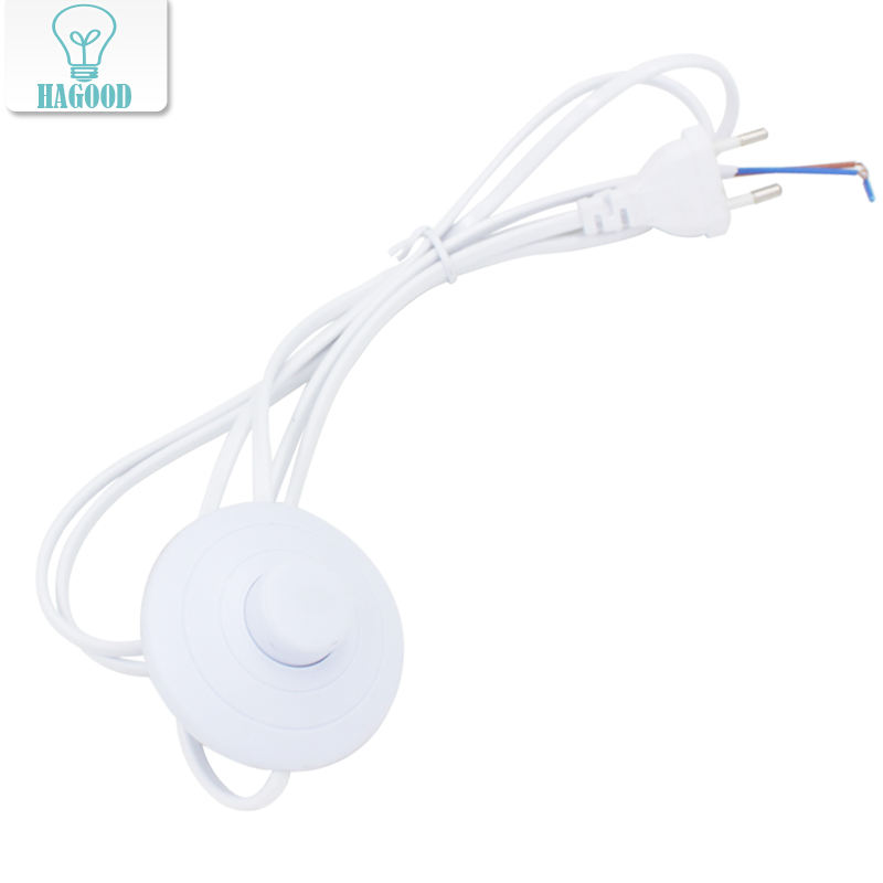 Cavo di linea 1,8 m On Off Cavo di alimentazione per lampada a LED con interruttore a pulsante 317 Spina UE / USA Commutazione luce Prolunga cavo bianco o nero