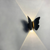 NUOVA lampada da 6W di alta qualità Lampada da parete impermeabile a forma di farfalla con conchiglia in oro nero e luce notturna per esterni