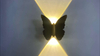NUOVA lampada da 6W di alta qualità Lampada da parete impermeabile a forma di farfalla con conchiglia in oro nero e luce notturna per esterni