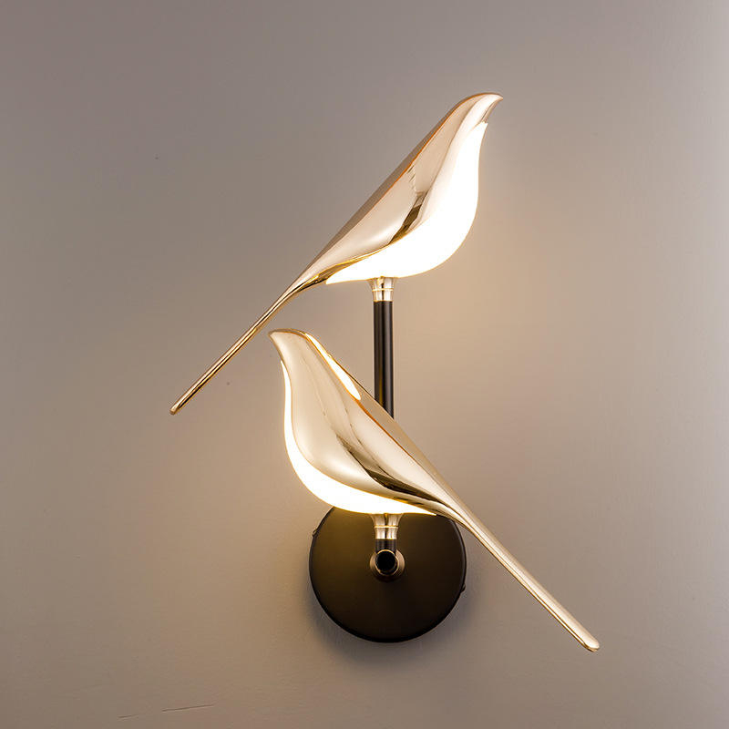 Hotelwandleuchte IP20 Lampada da parete a led per scale 3W Indoor Chip luminoso dorato Nachtlampje Applique Bird Nachttischlampe Unique Night
