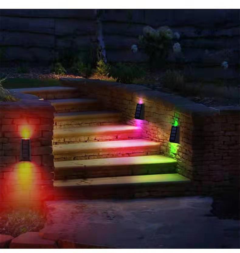 Nuova lampada da parete solare trapezoidale applique da parete su e giù per esterni IP65 lampada impermeabile per giardino interno