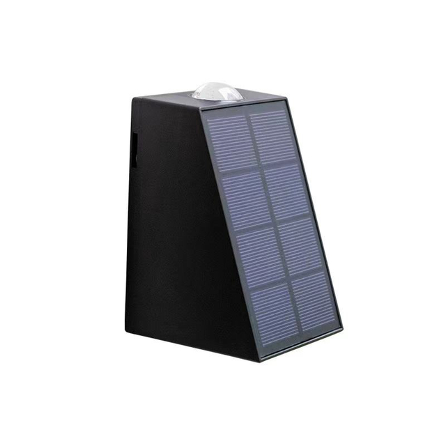 Nuova lampada da parete solare trapezoidale applique da parete su e giù per esterni IP65 lampada impermeabile per giardino interno