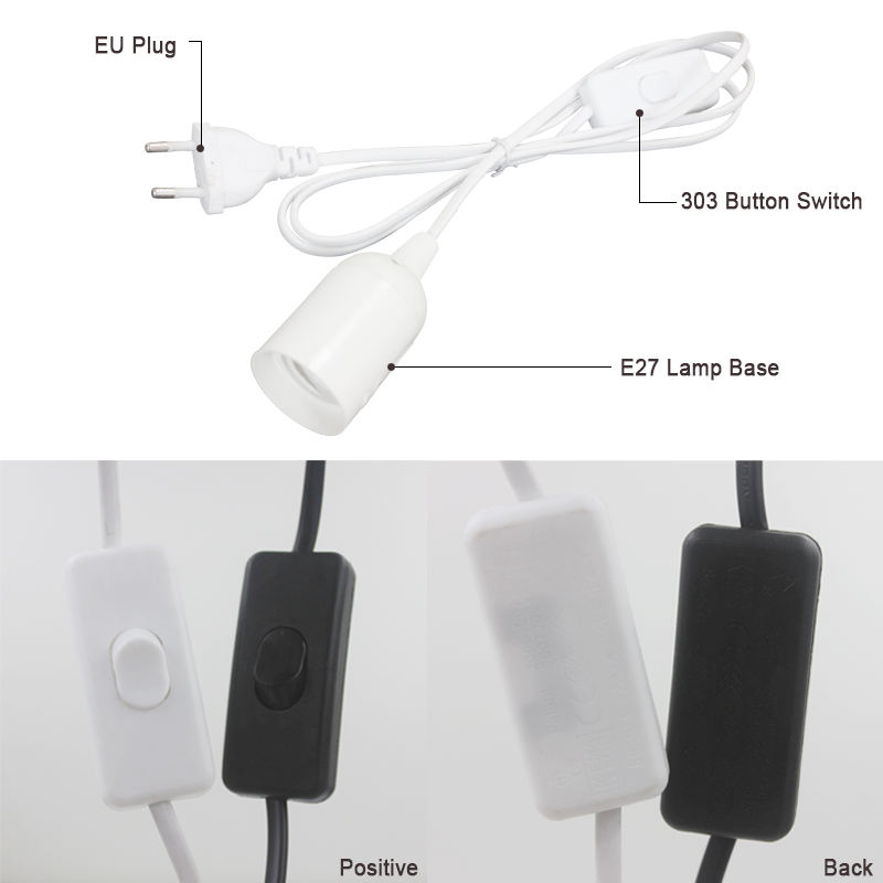 Eu Plug e27 cavo di alimentazione Portalampada Con Eu Plug On/off Switch VDE OEM 2.5A 250V miglior prezzo qualità Per Lampada a Sospensione