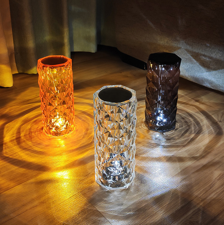 1W Nuovo Prodotto Lampada Da Tavolo In Cristallo Per Interni Camera Da Letto Tocco Piccola Luce Notturna Rosa Cambia Colore Paesaggio Luce Atmosfera Luce
