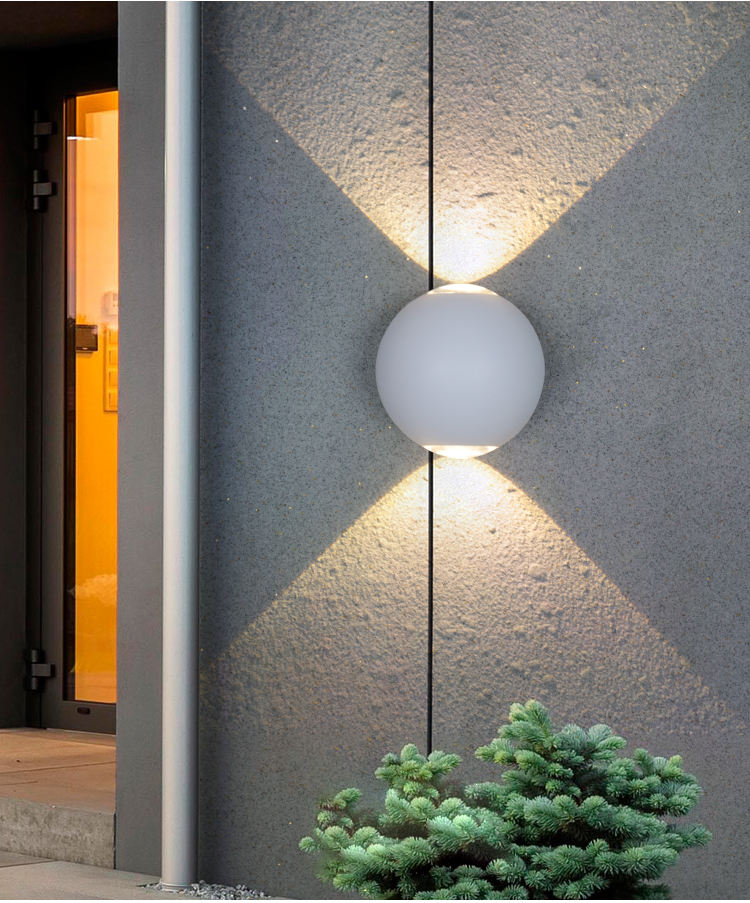 Lampada a led decorativa IP65 Lampada da parete sferica impermeabile e moderna lampada da esterno impermeabile Wandlampe in alluminio