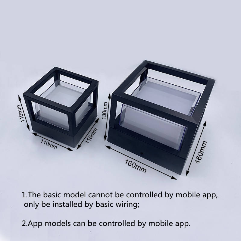 Smart IP65 luce esterna impermeabile APP Lampada da giardino in plastica controllata impermeabile moderna applique da parete a LED montata a parete