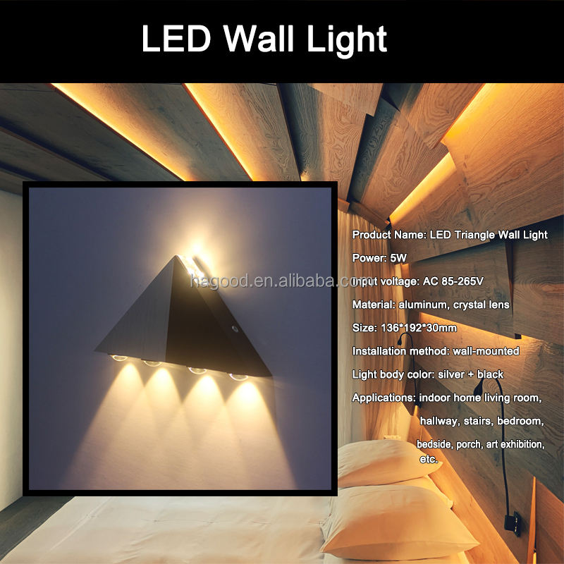 Hagood New Arrival 5W Triangle Decorative Led Wall Light AC85-265V Illuminazione per interni Scandinavo Simple Modern Vintage