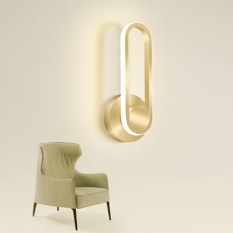 Lampada da parete a led 12W Illuminazione per interni Bianco freddo caldo 4000K Copertura dorata 330 gradi Montatura in ferro Lamparas Apliques decorativi De Pared HG