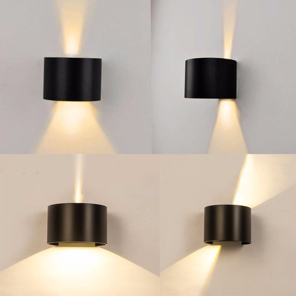 Hagood New Semicerchio Impermeabile Lampada da Parete 6W Led Applique da Parete Illuminazione per Esterni Impermeabile IP65 Illuminazione Regolabile