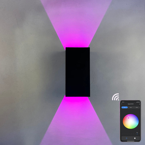 16 colori controllo APP luce da giardino esterno esterno casa moderna lampada da parete a led per esterni impermeabile fissata al muro