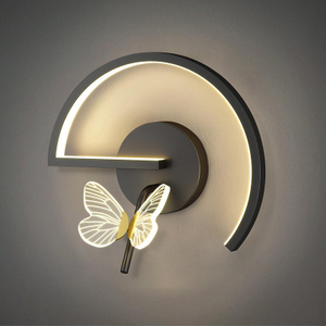 Lampada da parete a farfalla Camera da letto di lusso Comodino Moderno soggiorno minimalista Sfondo Corridoio nordico creativo Corridoio TV interna