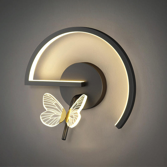 Lampada da parete a farfalla Camera da letto di lusso Comodino Moderno soggiorno minimalista Sfondo Corridoio nordico creativo Corridoio TV interna