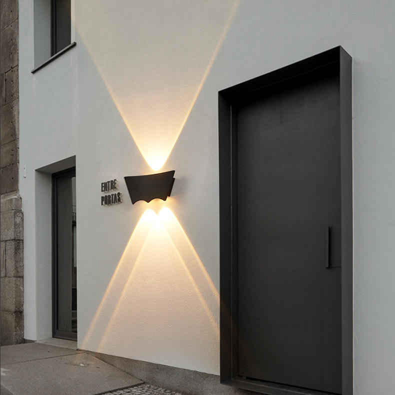 Lampada da parete per esterni Luci a led IP65 Impermeabile rotonda quadrata montata su e giù moderna applique da parete per esterni
