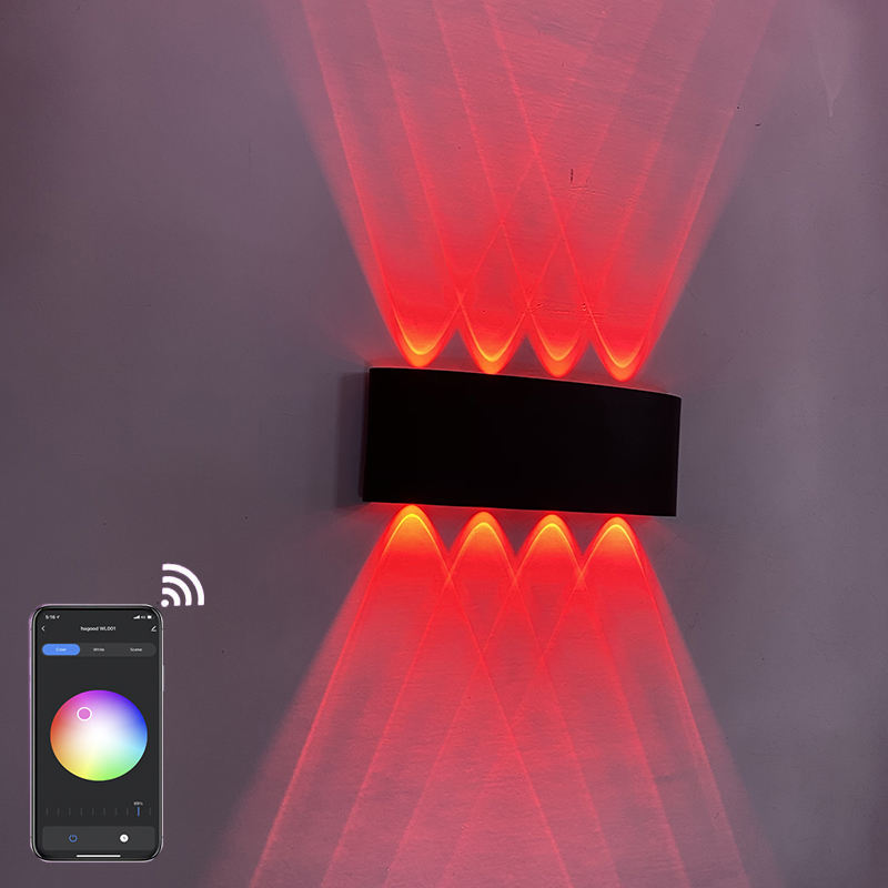 2022 Tuya APP Smart Home WiFi APP controllata 85-265V RGBW IP65 Lampada da giardino a Led impermeabile in alluminio Smart Led Outdoor Up And Down Wall Light