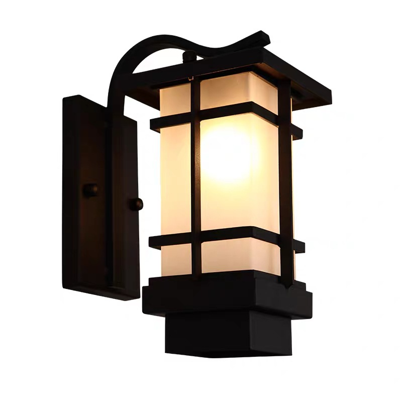 Lampada da parete solare per esterni Draadloze Wandlamp Lampada da giardino impermeabile Nuova porta da parete esterna per balcone in stile cinese in stile giapponese
