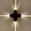 4W 12W LED Lampada da parete per esterni Cross Star 4 Illuminazione laterale IP65 impermeabile per la decorazione del giardino Luce esterna