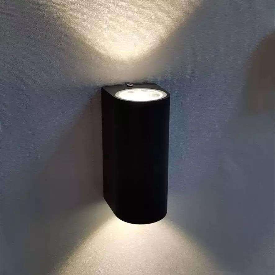 Lampada da parete impermeabile a doppia testa a colonna da 12W Lampada da notte unica Lampada da parete impermeabile IP65 per la decorazione del giardino
