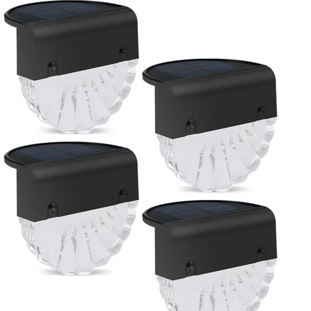 Lampada solare a LED bianco caldo Percorso Scale Luci da giardino per esterni Energia solare Balcone Decorazione luminosa per merci da recinzione per scale da patio