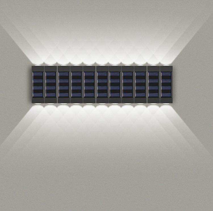 6LED La moderna lampada solare può essere assemblata da giardino corridoio luce esterna ricarica solare Pathway Yard Patio Steps Fence Lamps